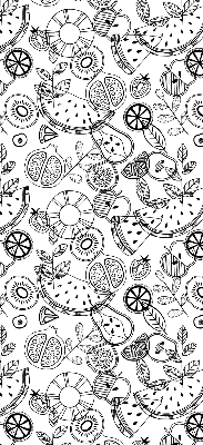 Estor decorativo con diseño de frutas extraídas
