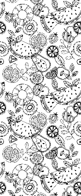 Estor decorativo con diseño de frutas extraídas