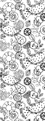 Estor decorativo con diseño de frutas extraídas