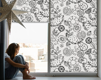 Estor decorativo con diseño de frutas extraídas