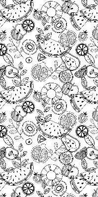 Estor decorativo con diseño de frutas extraídas