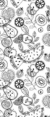 Estor decorativo con diseño de frutas extraídas