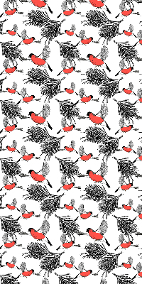 Estor opaco con diseño de pájaros camachuelo