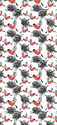 Estor opaco con diseño de pájaros camachuelo