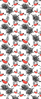 Estor opaco con diseño de pájaros camachuelo