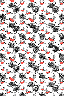 Estor opaco con diseño de pájaros camachuelo