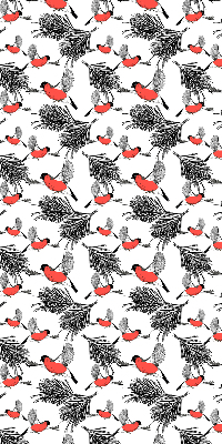 Estor opaco con diseño de pájaros camachuelo