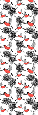 Estor opaco con diseño de pájaros camachuelo