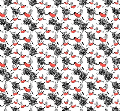 Estor opaco con diseño de pájaros camachuelo