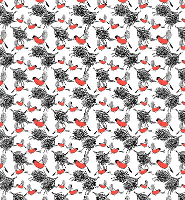 Estor opaco con diseño de pájaros camachuelo