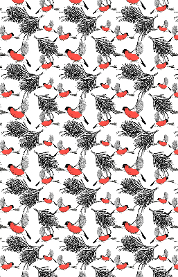 Estor opaco con diseño de pájaros camachuelo