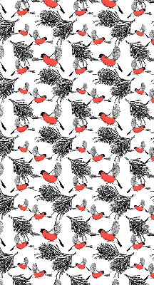 Estor opaco con diseño de pájaros camachuelo
