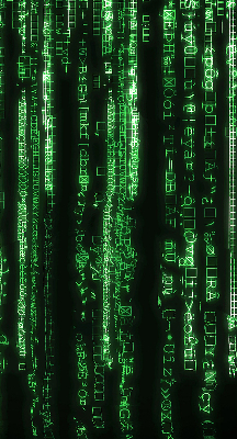 Estor decorativo de color verde con diseño de cifrados