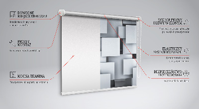 Estor opaco de cuadrados 3D grises