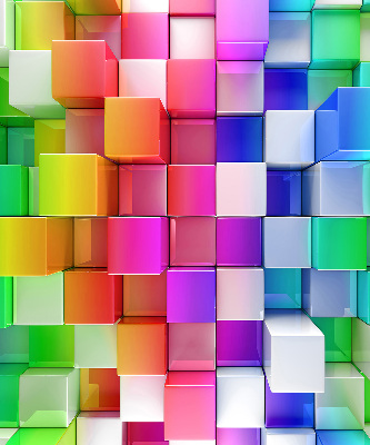 Estor decorativo con cubos 3D coloridos