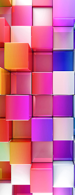 Estor decorativo con cubos 3D coloridos
