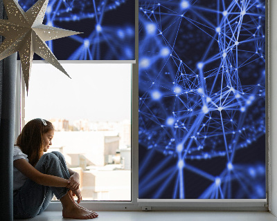 Estor opaco con puntos azules conectados por líneas