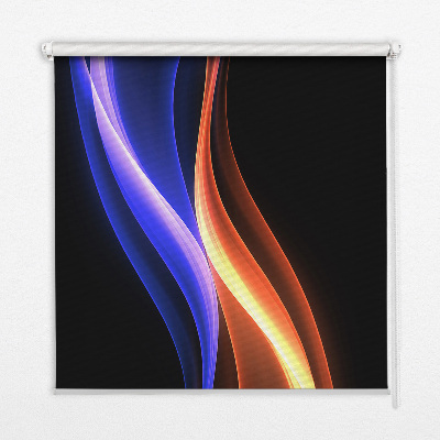 Estor decorativo en color naranja y azul