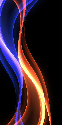 Estor decorativo en color naranja y azul