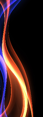 Estor decorativo en color naranja y azul