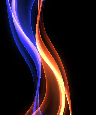 Estor decorativo en color naranja y azul