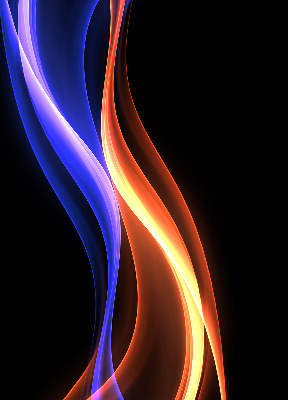 Estor decorativo en color naranja y azul