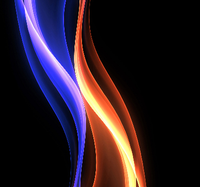 Estor decorativo en color naranja y azul