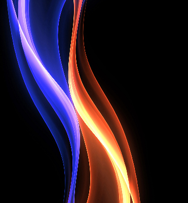 Estor decorativo en color naranja y azul