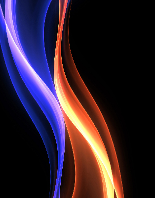 Estor decorativo en color naranja y azul