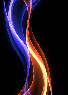 Estor decorativo en color naranja y azul