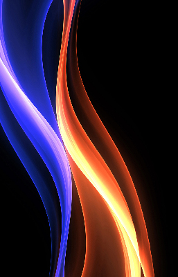 Estor decorativo en color naranja y azul