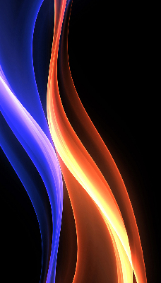 Estor decorativo en color naranja y azul