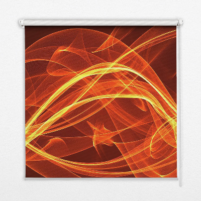 Estor decorativo con abstracción naranja
