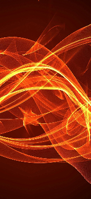 Estor decorativo con abstracción naranja