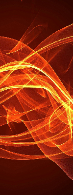 Estor decorativo con abstracción naranja