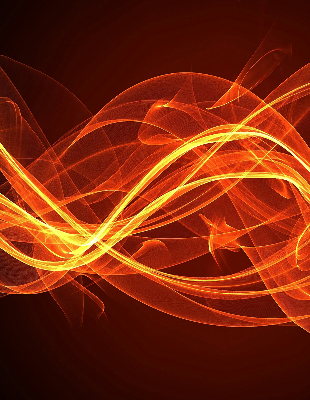 Estor decorativo con abstracción naranja