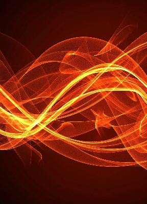Estor decorativo con abstracción naranja