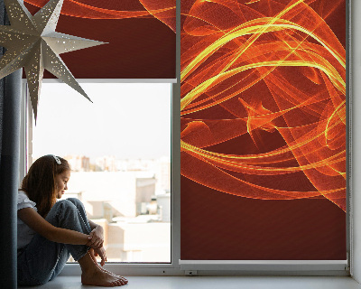 Estor decorativo con abstracción naranja