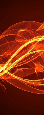 Estor decorativo con abstracción naranja