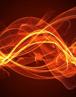 Estor decorativo con abstracción naranja