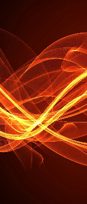 Estor decorativo con abstracción naranja