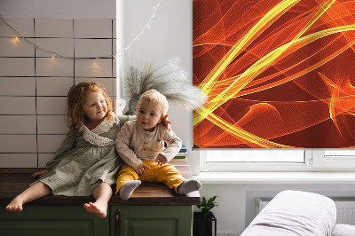 Estor decorativo con abstracción naranja