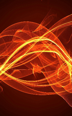 Estor decorativo con abstracción naranja