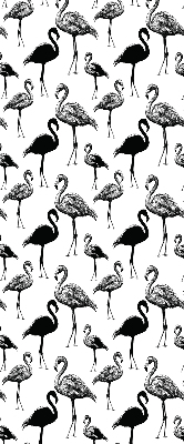 Estor enrollable de tela de flamencos negros