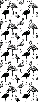 Estor enrollable de tela de flamencos negros