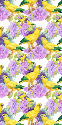 Estor enrollable de tela de loros amarillos