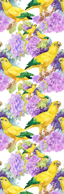Estor enrollable de tela de loros amarillos