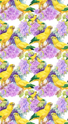 Estor enrollable de tela de loros amarillos