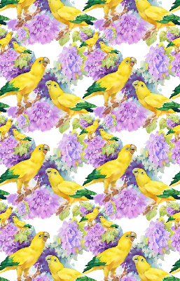 Estor enrollable de tela de loros amarillos