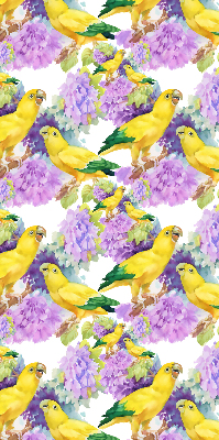 Estor enrollable de tela de loros amarillos